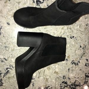 H + M vegan leather chunky heels